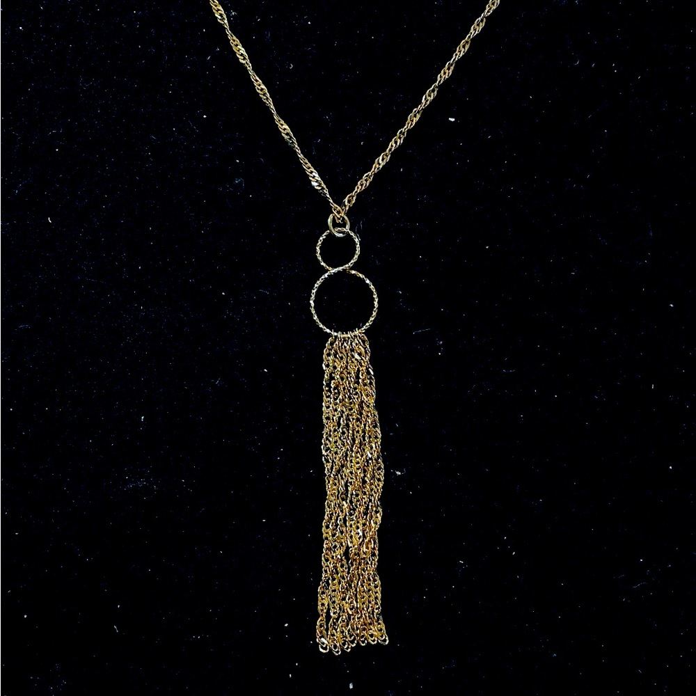 Sterling Silver Gold Toned Tassel Necklace